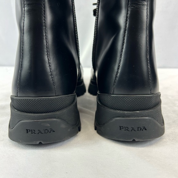 Prada Spazzaloto Leather Combat Boots - Picture 10 of 13